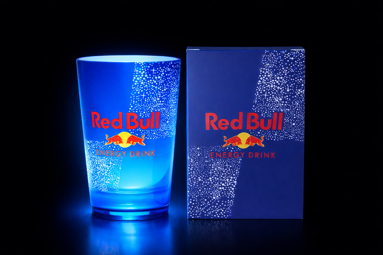 Verre lumineux bleu
