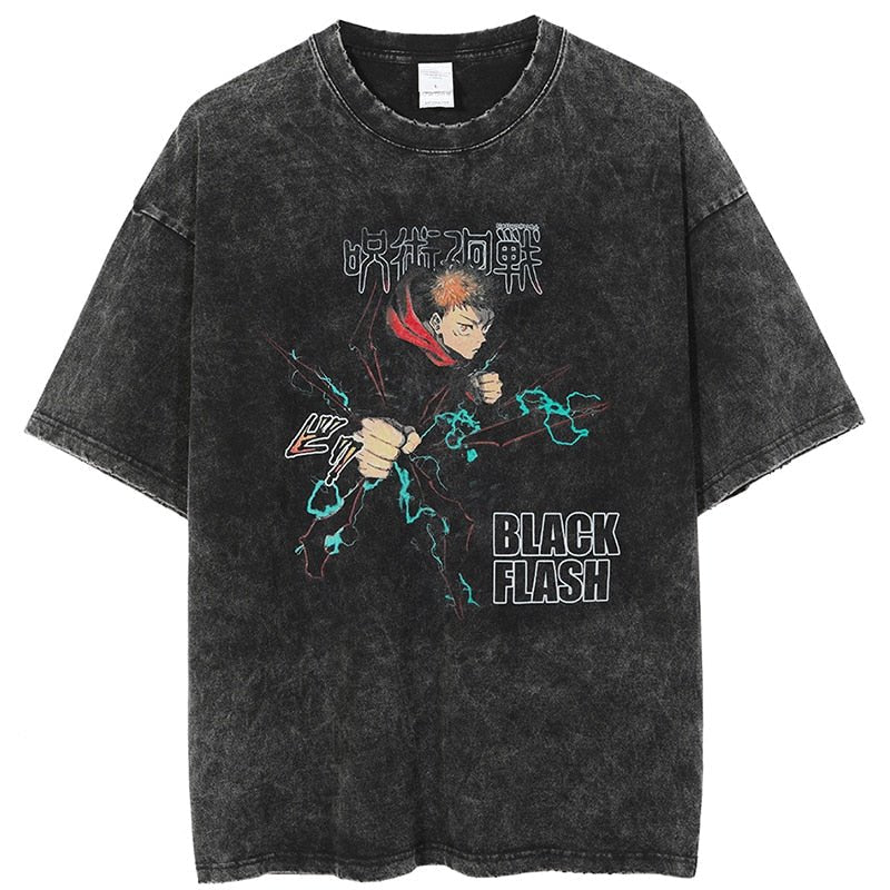 Itadori Black Flash Vintage Shirt