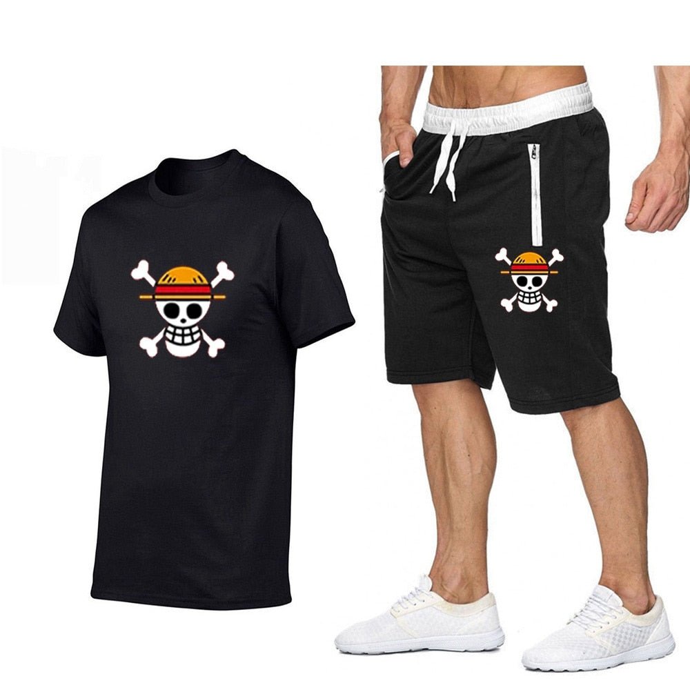 One Piece Mugiwara Symbol Short Sleeves+Pants Clothes