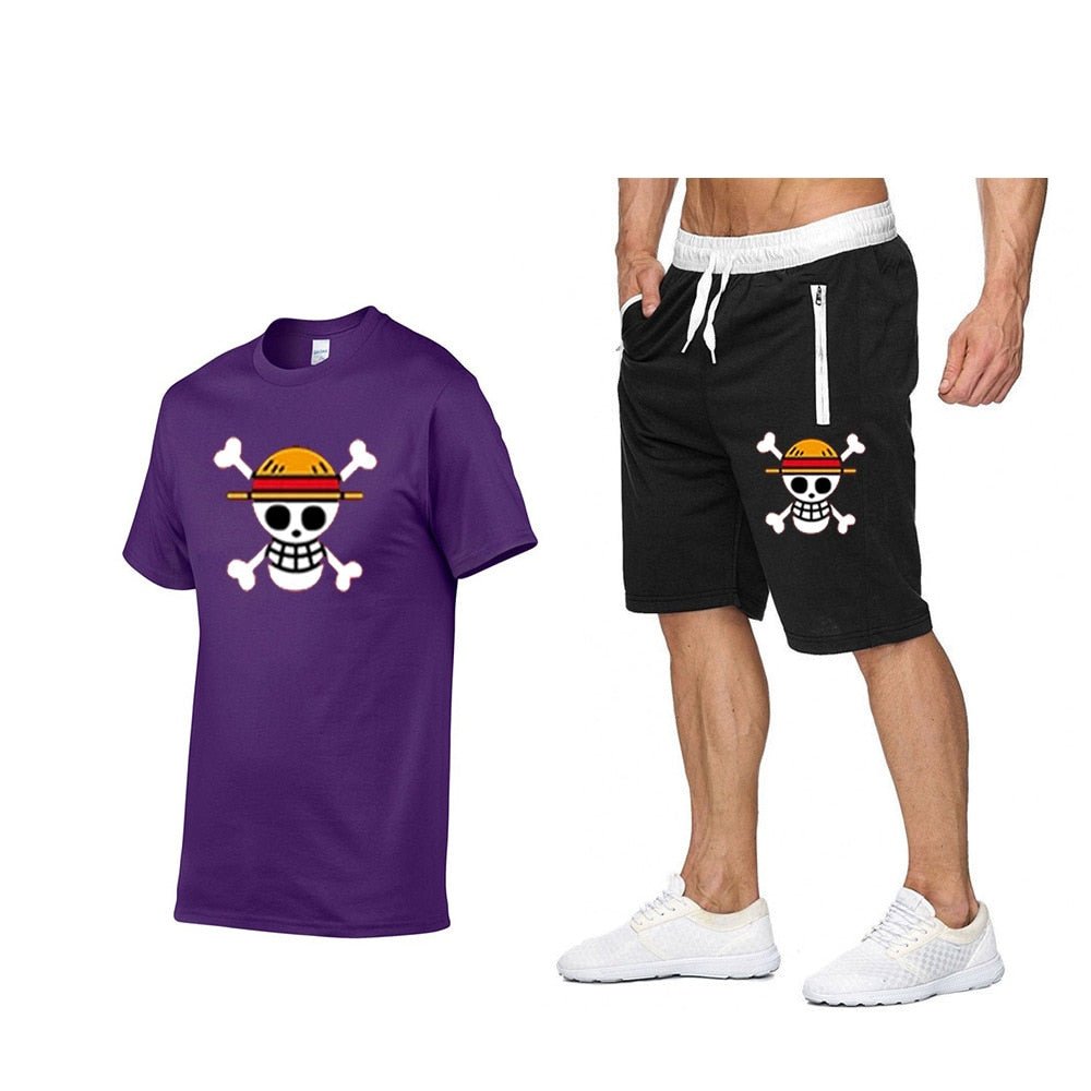 One Piece Mugiwara Symbol Short Sleeves+Pants Clothes