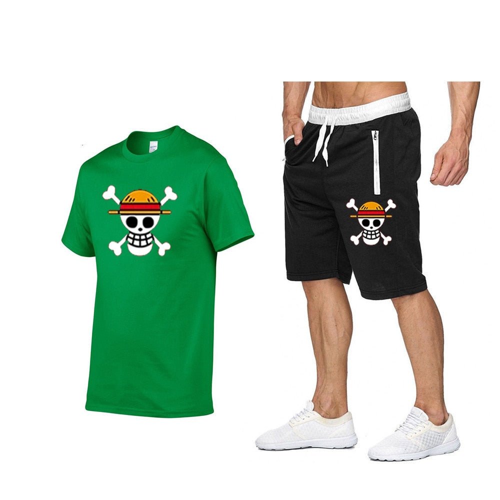 One Piece Mugiwara Symbol Short Sleeves+Pants Clothes