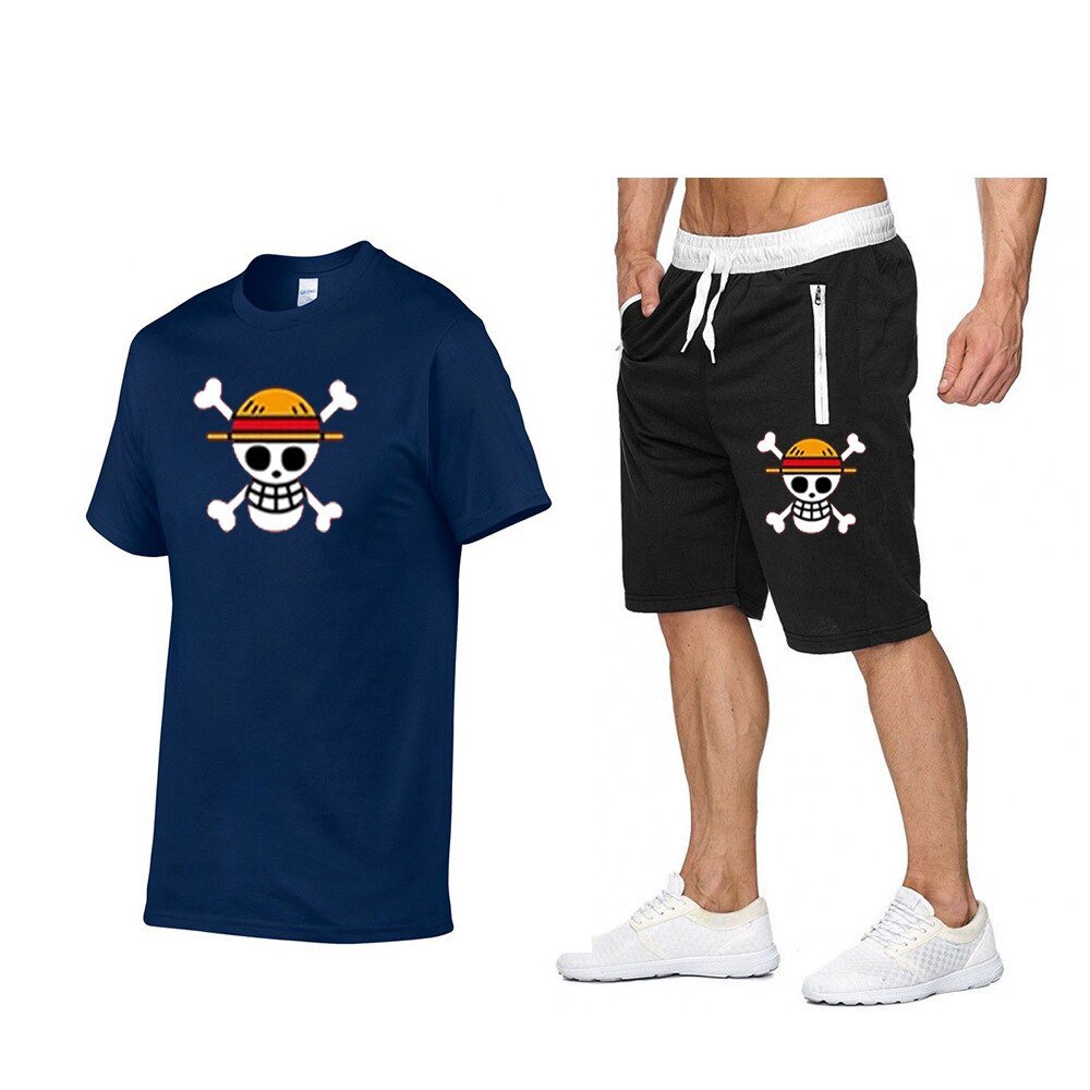 One Piece Mugiwara Symbol Short Sleeves+Pants Clothes